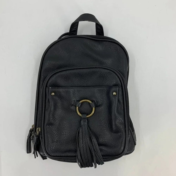 B.O.C. Born Concepts Mini Tassel Vegan Harness Pebbled Leather Storage Backpack - Picture 1 of 16